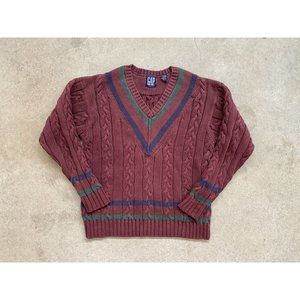 VINTAGE Gap Wool Sweater Heavyweight Brown White Holiday Size Small